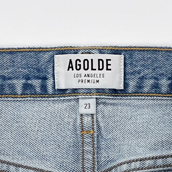 AGOLDE Parker Vintage Cut Off Shorts Women’s Size 23 Swapmeet Distressed Denim - Picture 3 of 5